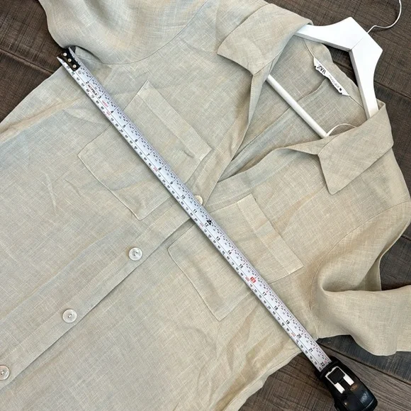 NWOT ZARA TUNIC LINEN DRESS SIZE S OVERSIZED - Picture 14 of 17